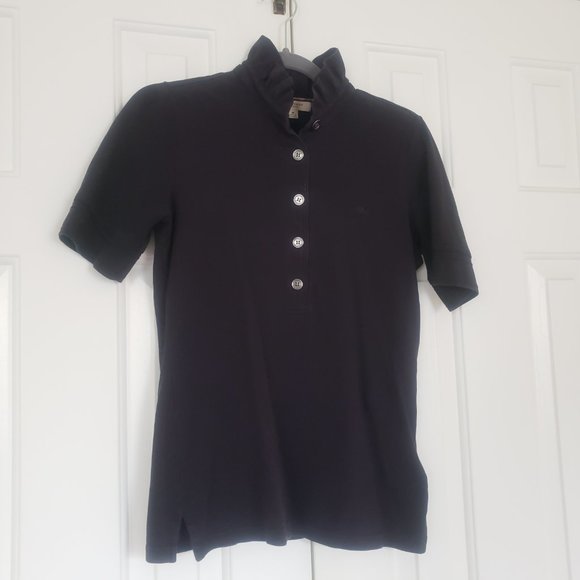 Burberry ruffle collar polo - Black knit five button - Size M - Picture 7 of 13